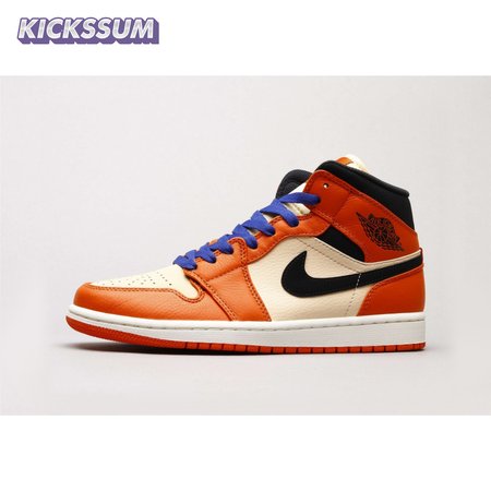 Air Jordan 1 Mid Team Orange Black 36-46