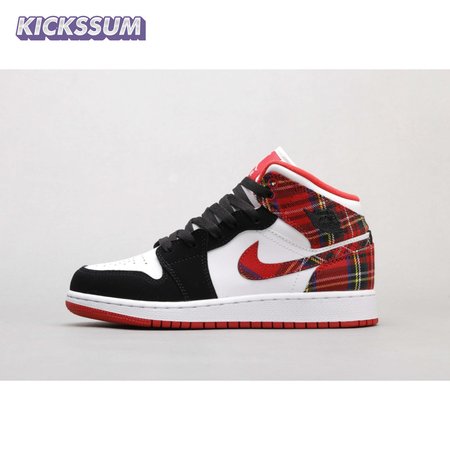 Air Jordan 1 Mid White Plaid 36-40