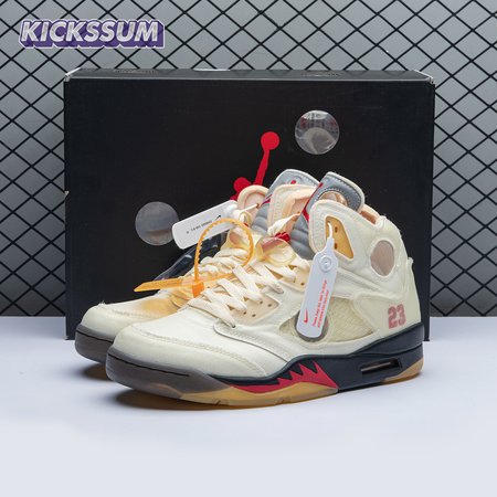 OFF-WHITE x Air Jordan 5 "Sail" 40-47.5